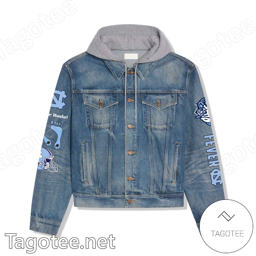 North Carolina Tar Heels Fear The Foot Hooded Denim Jacket a