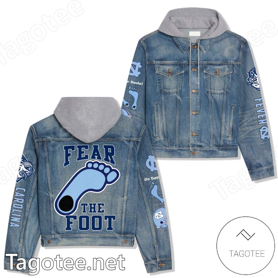 North Carolina Tar Heels Fear The Foot Hooded Denim Jacket