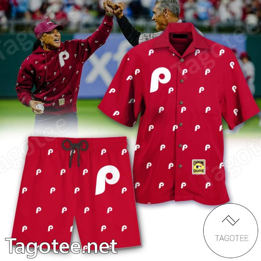 Philadelphia Phillies Logo Monogram Hawaiian Shirt And Short