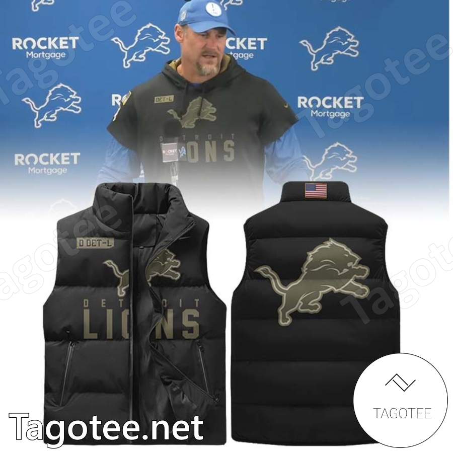 2023 Detroit Lions Football All Grit Black Puffer Vest