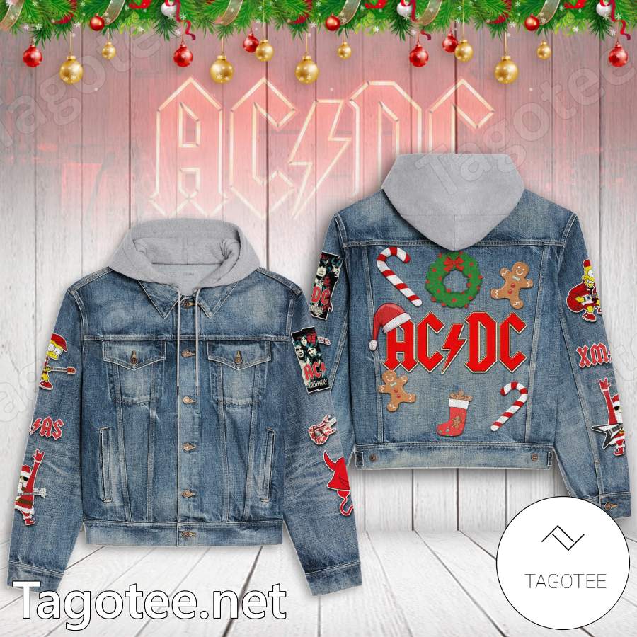 Ac Dc Band Christmas Jean Jacket Hoodie