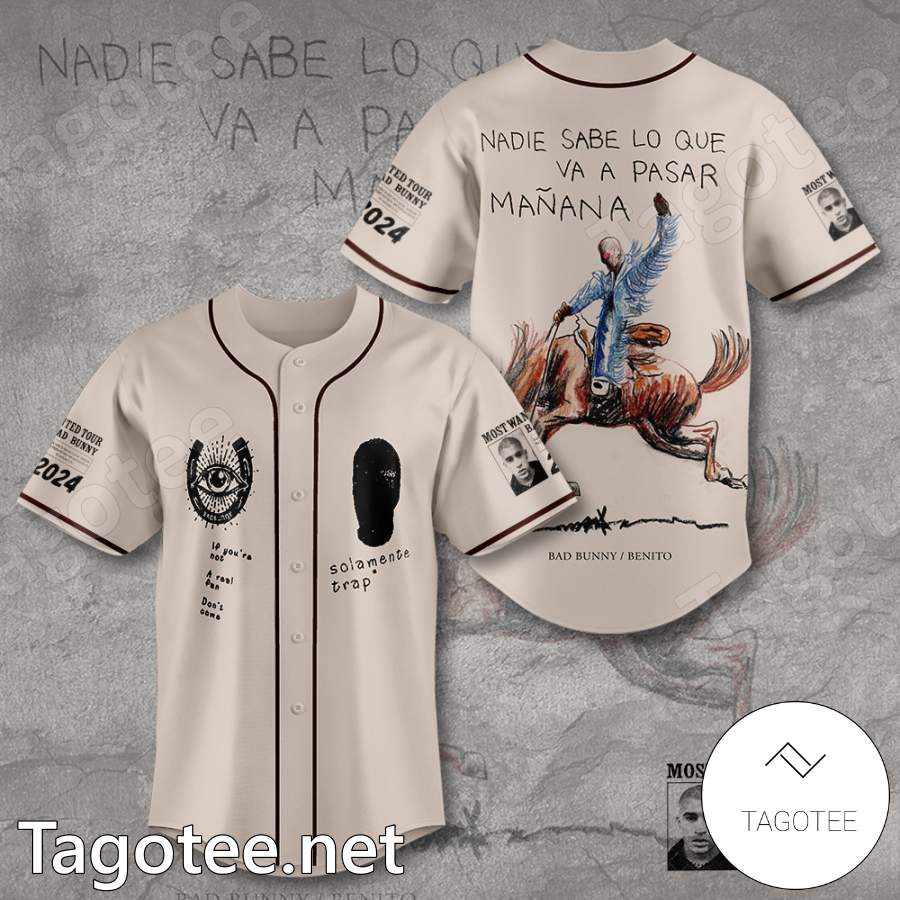 Bad Bunny Benito Most Wanted Tour 2024 Baseball Jersey