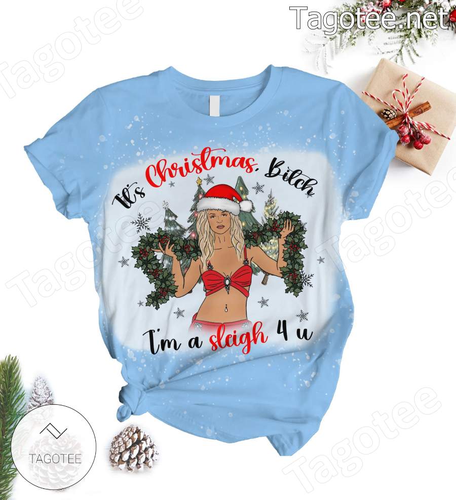 Britney Spears It's Christmas Bitch I'm A Sleigh 4 U Pajamas Set a