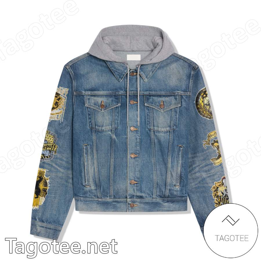 Harry Potter Hufflepuff Symbol Jean Jacket Hoodie a