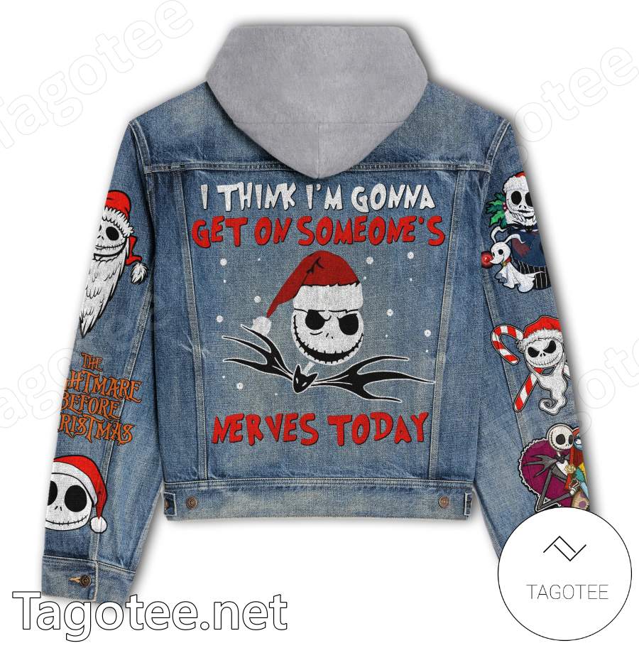 Jack Skellington I Think I'm Gonna Get On Someone's Nerves Today Jean Jacket Hoodie a