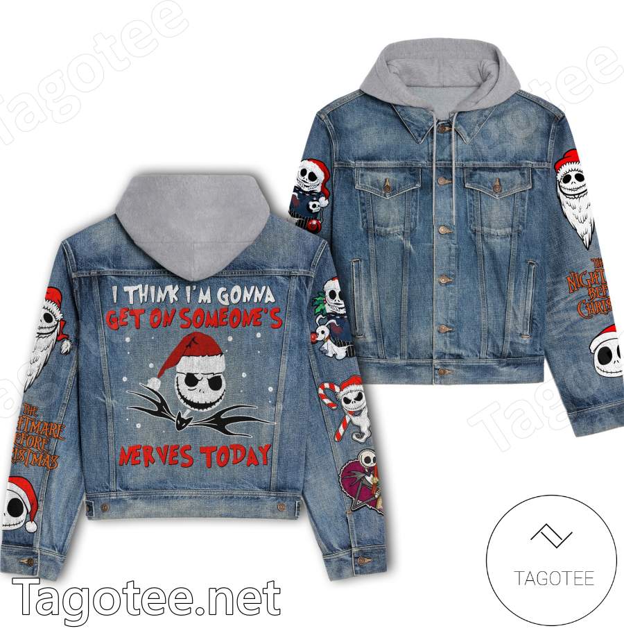 Jack Skellington I Think I'm Gonna Get On Someone's Nerves Today Jean Jacket Hoodie