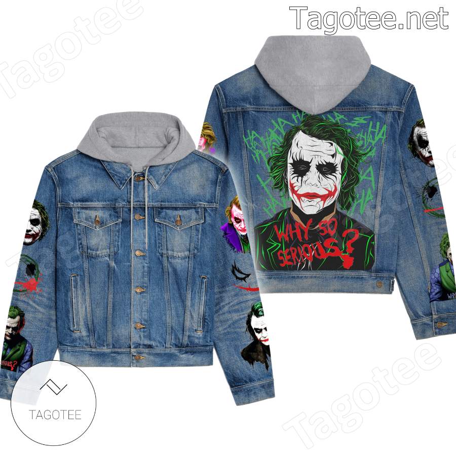 Joker Why So Serious Hooded Jean Jacket