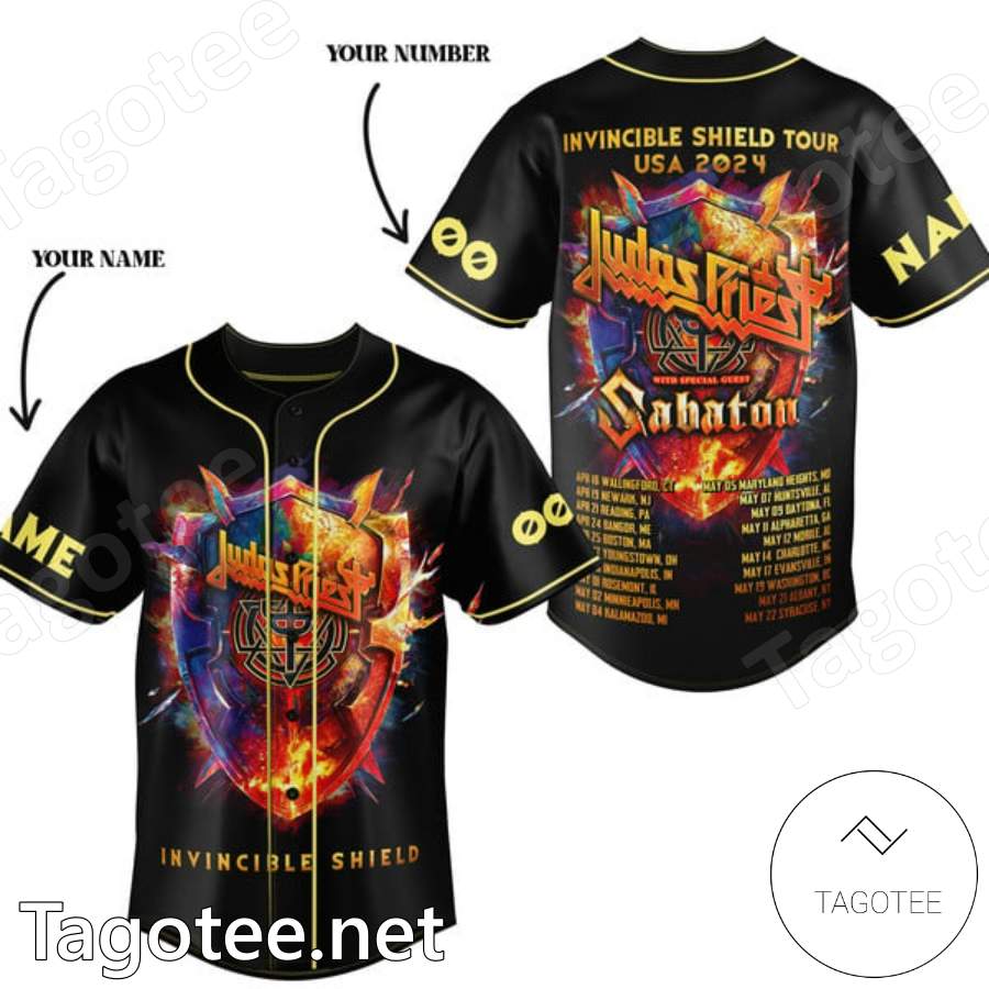 Judas Priest Invincible Shield Tour Usa 2024 Personalized Baseball Jersey