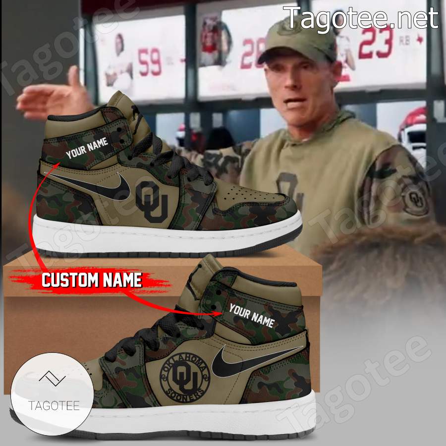 Oklahoma Sooners Football Veteran Camo Air Jordan Air Jordan High Top Shoes