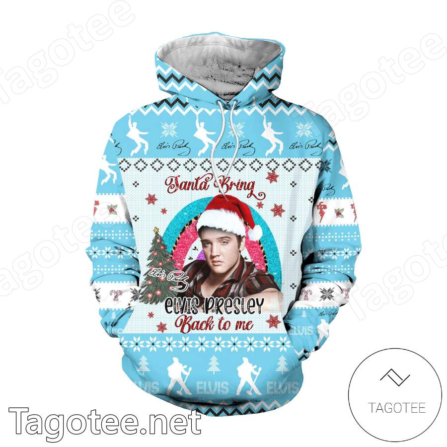 Santa Elvis Presley Bring Back To Me Christmas Hoodie And Leggings a