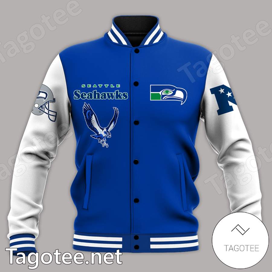 Seattle Seahawks Pete Carroll Throwback Baseball Jacket a