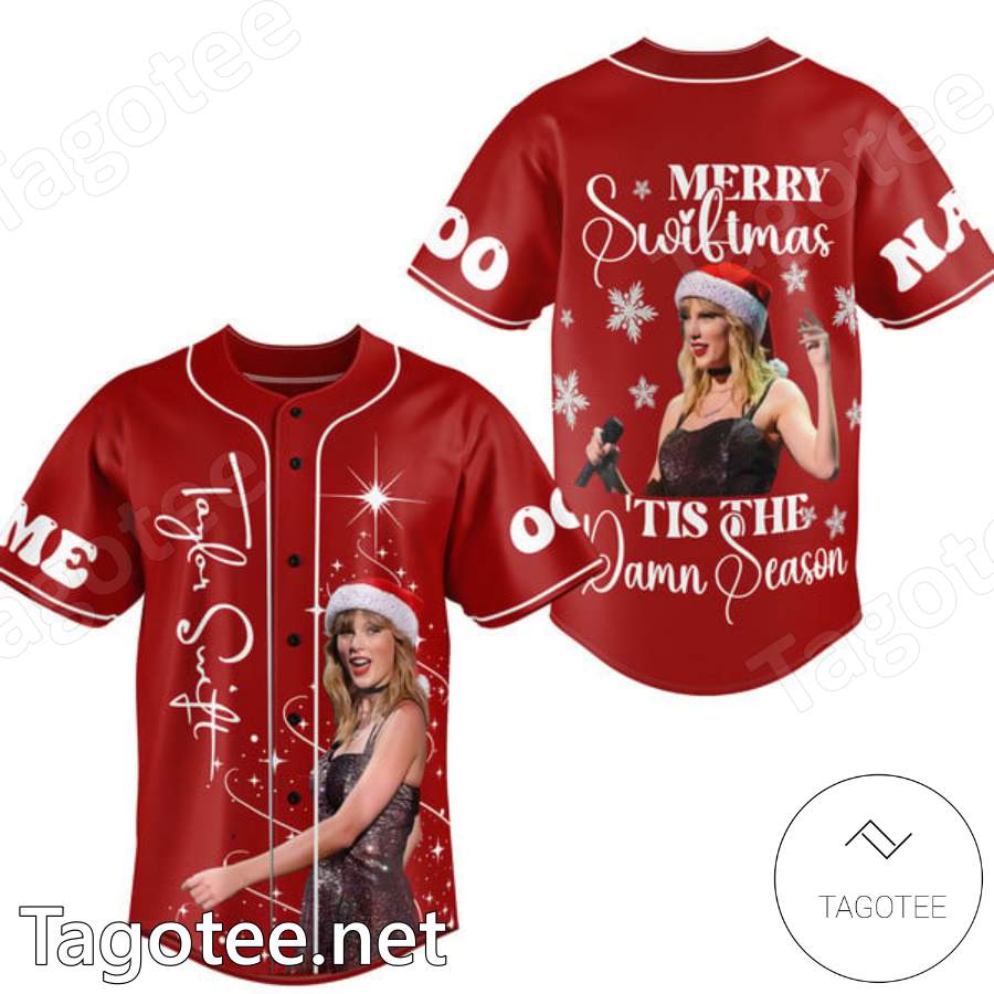 Taylor Swift Merry Swiftmas 'tis The Damn Season Personalized Baseball Jersey