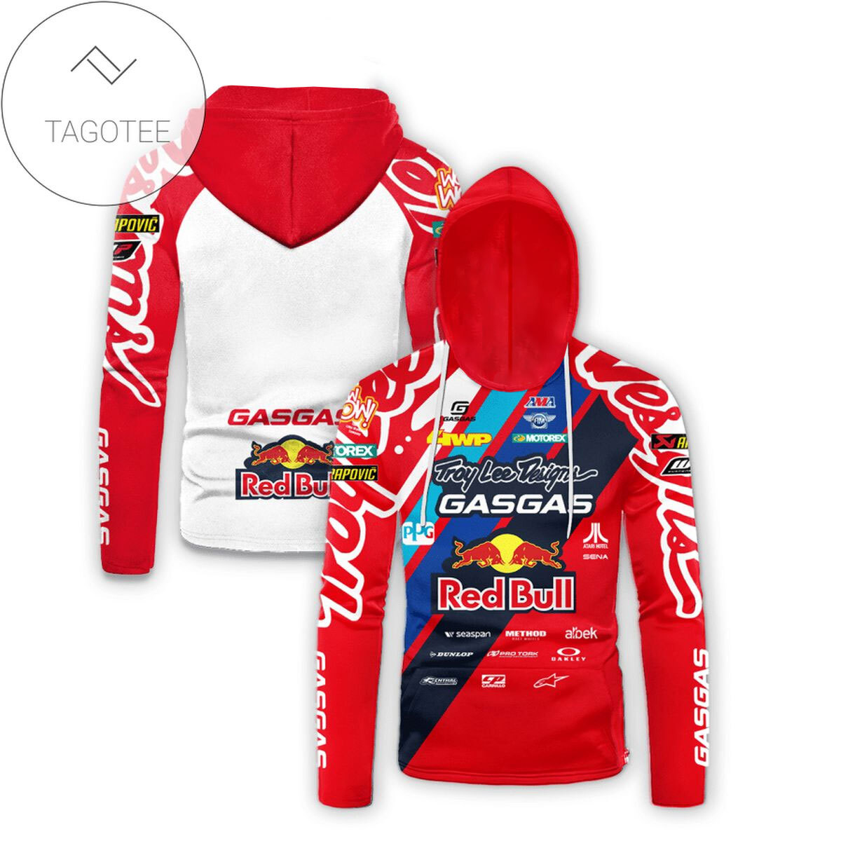 Troy Lee Designs Gas Gas Red Bull Motogp Racing All Over Print 3D Hoodie